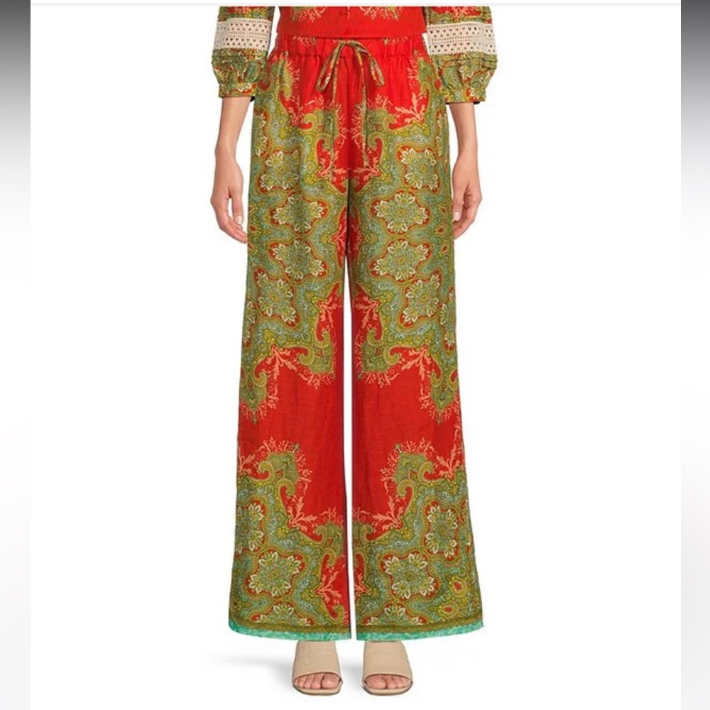 Tyler Boe Red and Green Wide-Leg Jumpsuit